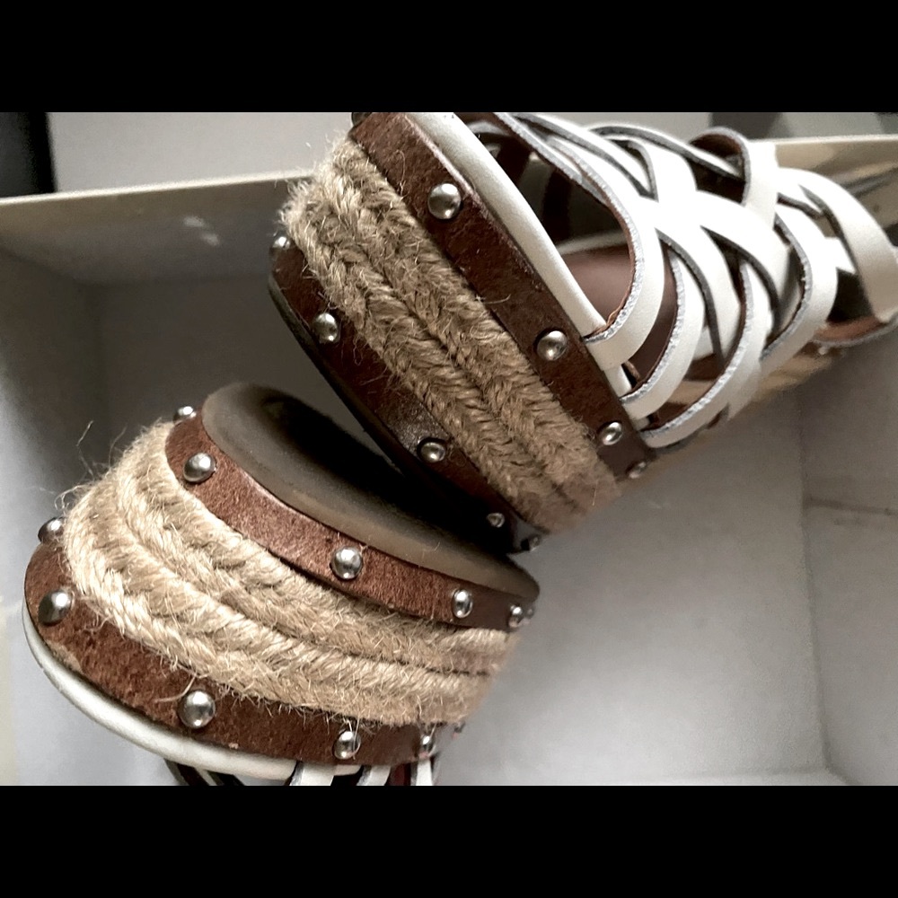 White Ralph Lauren Wedges Sandals - Picture 8 of 10